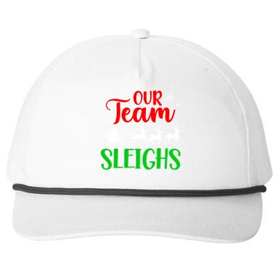 Our Team Sleighs Christmas Family Pajama Xmas Holiday Snapback Five-Panel Rope Hat