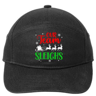 Our Team Sleighs Christmas Family Pajama Xmas Holiday 7-Panel Snapback Hat