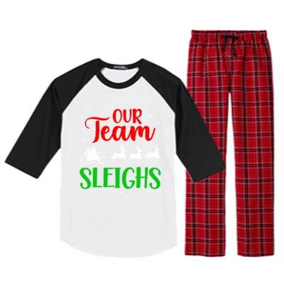 Our Team Sleighs Christmas Family Pajama Xmas Holiday Raglan Sleeve Pajama Set