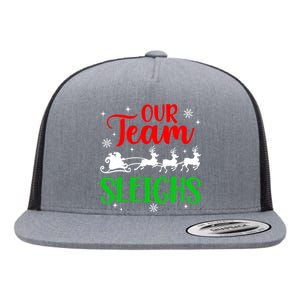 Our Team Sleighs Christmas Family Pajama Xmas Holiday Flat Bill Trucker Hat