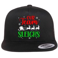 Our Team Sleighs Christmas Family Pajama Xmas Holiday Flat Bill Trucker Hat