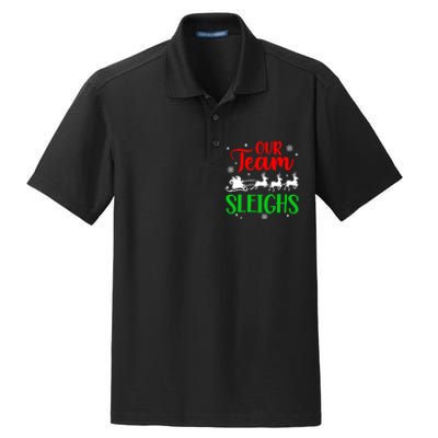 Our Team Sleighs Christmas Family Pajama Xmas Holiday Dry Zone Grid Polo