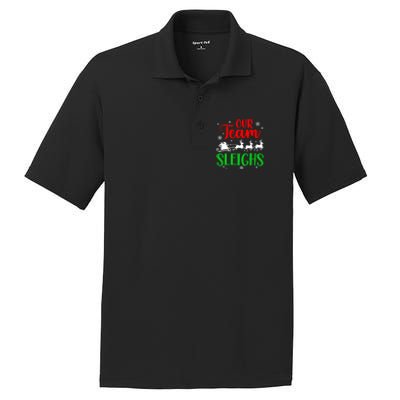 Our Team Sleighs Christmas Family Pajama Xmas Holiday PosiCharge RacerMesh Polo