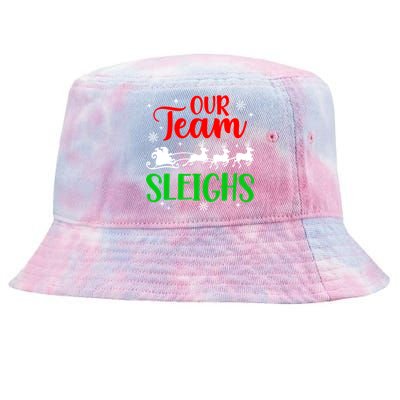 Our Team Sleighs Christmas Family Pajama Xmas Holiday Tie-Dyed Bucket Hat