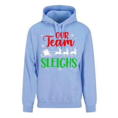 Our Team Sleighs Christmas Family Pajama Xmas Holiday Unisex Surf Hoodie