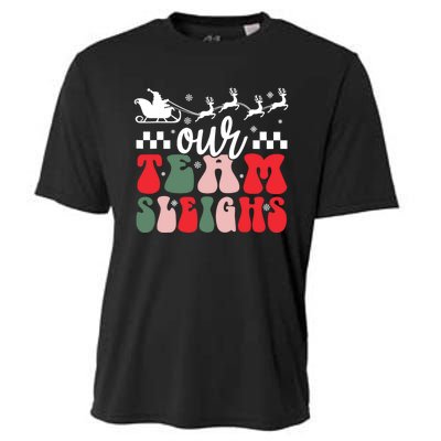 Our Team Sleighs Christmas Family Pajama Xmas Holiday Cooling Performance Crew T-Shirt