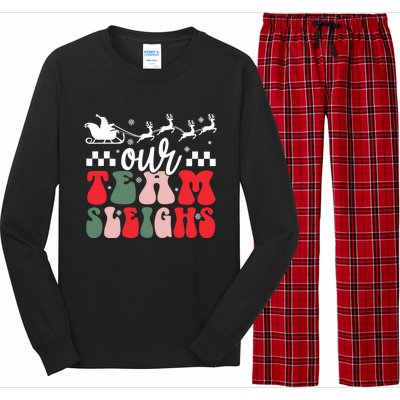 Our Team Sleighs Christmas Family Pajama Xmas Holiday Long Sleeve Pajama Set