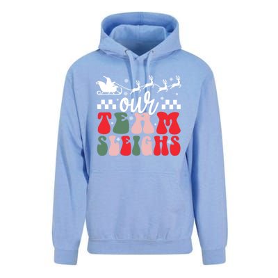 Our Team Sleighs Christmas Family Pajama Xmas Holiday Unisex Surf Hoodie