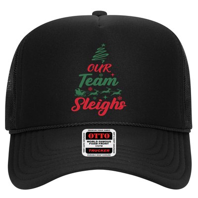 Our Team Sleighs Christmas Family Pajama Xmas Holiday Trucker Hat