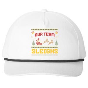 Our Team Sleighs Christmas Family Ugly Pajama Xmas Holiday Snapback Five-Panel Rope Hat