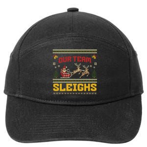 Our Team Sleighs Christmas Family Ugly Pajama Xmas Holiday 7-Panel Snapback Hat