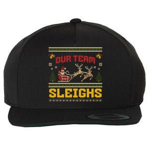 Our Team Sleighs Christmas Family Ugly Pajama Xmas Holiday Wool Snapback Cap