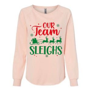 Our Team Sleighs Christmas Santa Reindeers Office Staff Womens California Wash Sweatshirt