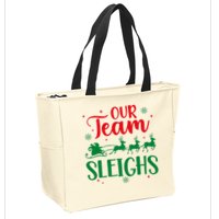 Our Team Sleighs Christmas Santa Reindeers Office Staff Zip Tote Bag
