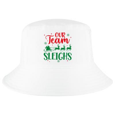 Our Team Sleighs Christmas Santa Reindeers Office Staff Cool Comfort Performance Bucket Hat