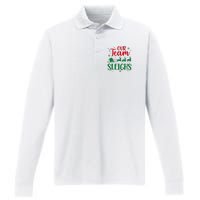 Our Team Sleighs Christmas Santa Reindeers Office Staff Performance Long Sleeve Polo