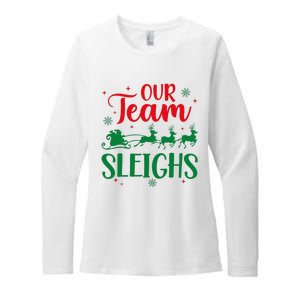 Our Team Sleighs Christmas Santa Reindeers Office Staff Womens CVC Long Sleeve Shirt