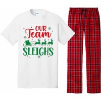 Our Team Sleighs Christmas Santa Reindeers Office Staff Pajama Set