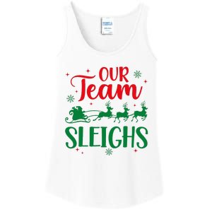 Our Team Sleighs Christmas Santa Reindeers Office Staff Ladies Essential Tank