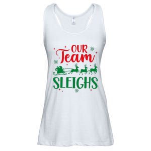 Our Team Sleighs Christmas Santa Reindeers Office Staff Ladies Essential Flowy Tank