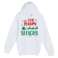 Our Team Sleighs Christmas Santa Reindeers Office Staff Premium Pullover Hoodie