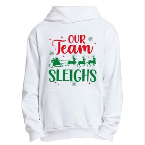 Our Team Sleighs Christmas Santa Reindeers Office Staff Urban Pullover Hoodie