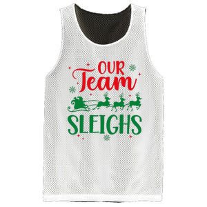 Our Team Sleighs Christmas Santa Reindeers Office Staff Mesh Reversible Basketball Jersey Tank