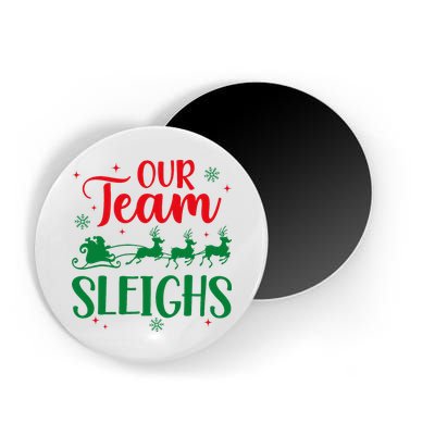 Our Team Sleighs Christmas Santa Reindeers Office Staff Magnet