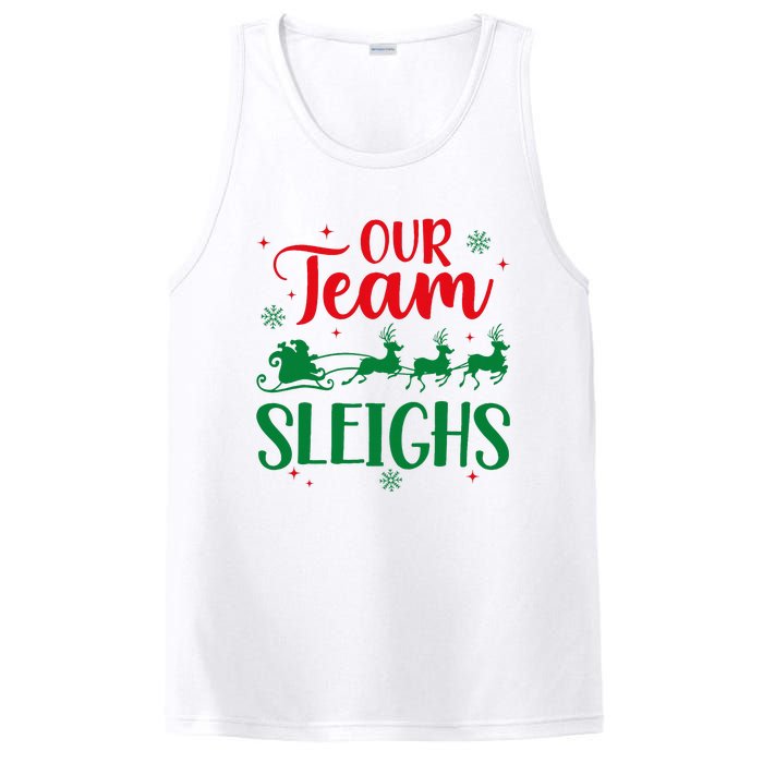 Our Team Sleighs Christmas Santa Reindeers Office Staff PosiCharge Competitor Tank