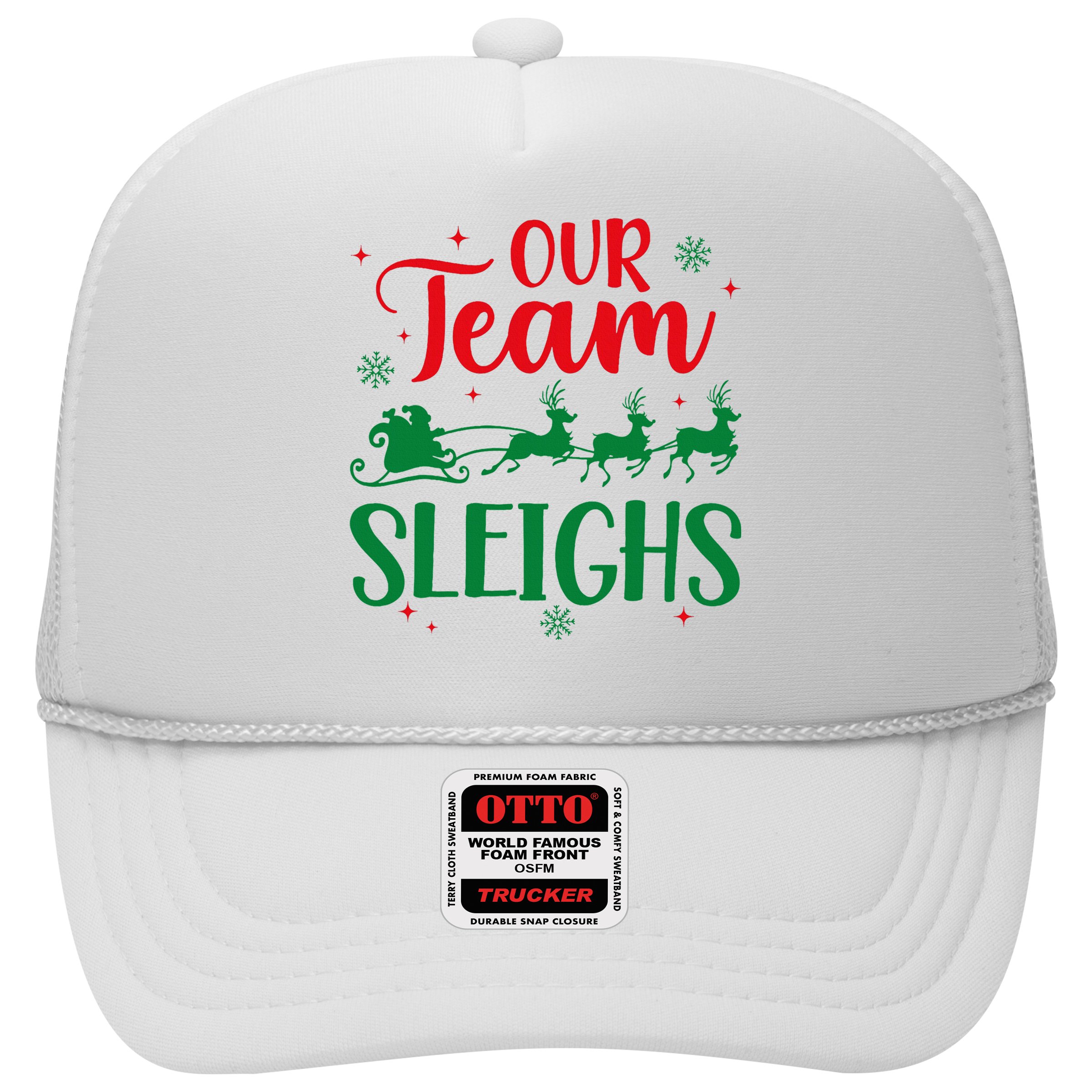 Our Team Sleighs Christmas Santa Reindeers Office Staff Hat