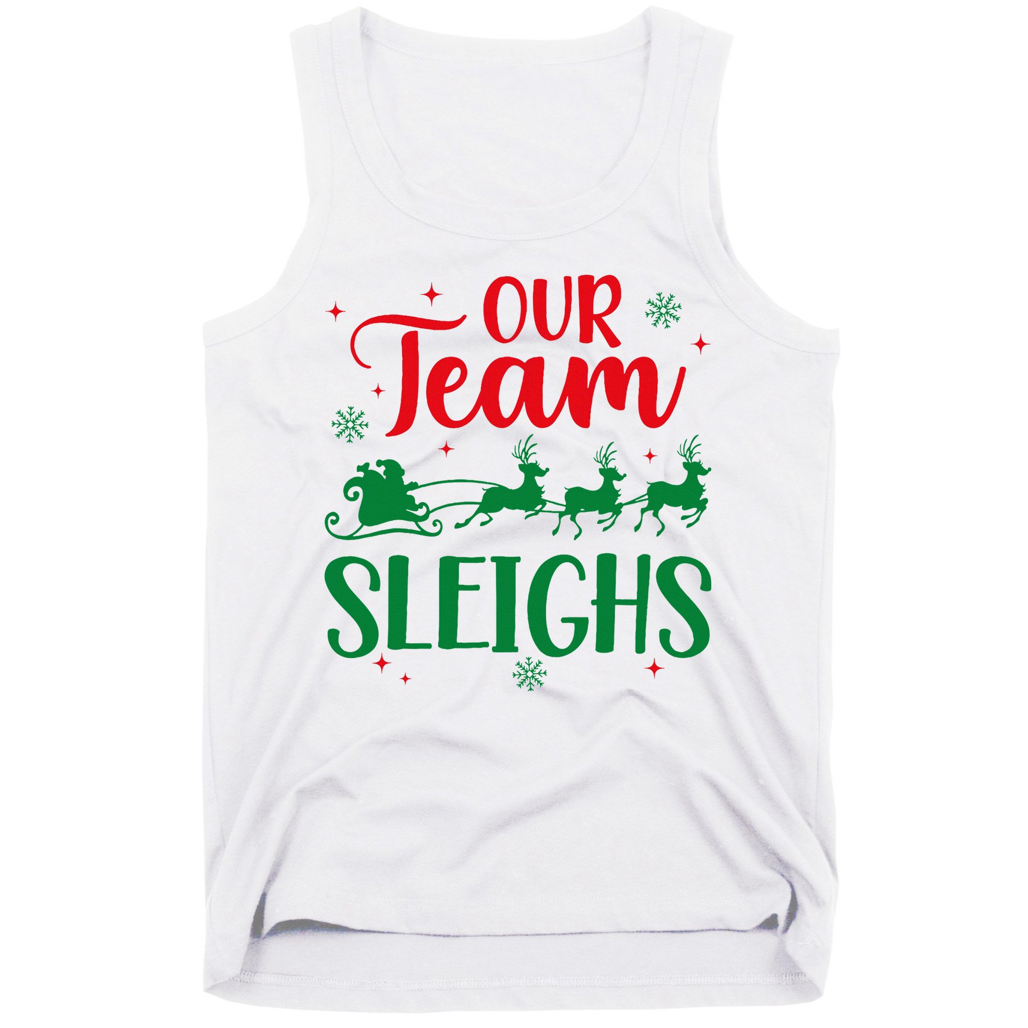 Our Team Sleighs Christmas Santa Reindeers Office Staff Tank Top