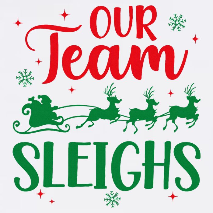 Our Team Sleighs Christmas Santa Reindeers Office Staff Womens T-Shirt