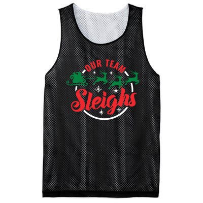 Our Team Sleighs Christmas Family Pajama Xmas Holiday Mesh Reversible Basketball Jersey Tank