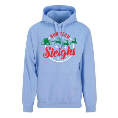 Our Team Sleighs Christmas Family Pajama Xmas Holiday Unisex Surf Hoodie