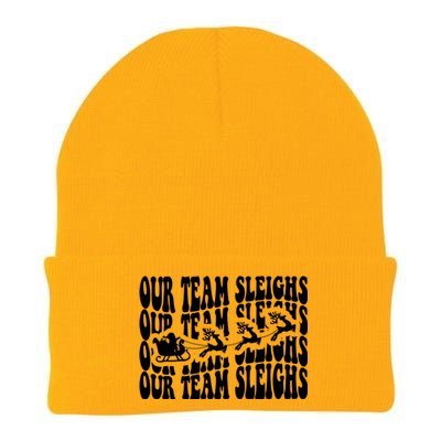 Our Team Sleighs Christmas Family Pajama Xmas Holiday Knit Cap Winter Beanie