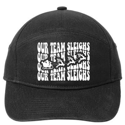 Our Team Sleighs Christmas Family Pajama Xmas Holiday 7-Panel Snapback Hat