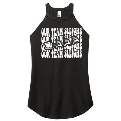 Our Team Sleighs Christmas Family Pajama Xmas Holiday Women's Perfect Tri Rocker Tank