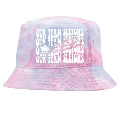 Our Team Sleighs Christmas Family Pajama Xmas Holiday Tie-Dyed Bucket Hat