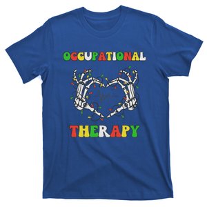 Occupational Therapy Skeleton Hand Christmas Light Heartbeat Gift T-Shirt