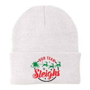 Our Team Sleighs Christmas Family Pajama Xmas Holiday Knit Cap Winter Beanie