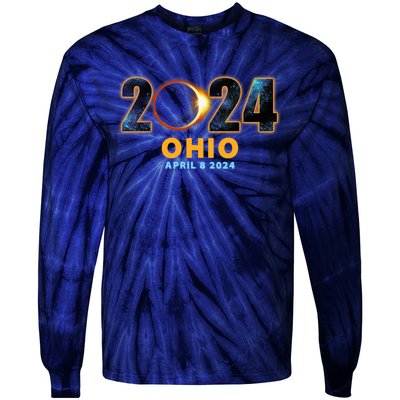 Ohio Total Solar Eclipse 2024 Tie-Dye Long Sleeve Shirt