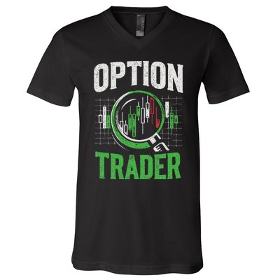 Option Trader Stock Exchange Traders Stocks Trading V-Neck T-Shirt