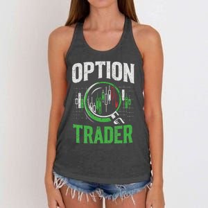 Option Trader Stock Exchange Traders Stocks Trading Women's Knotted Racerback Tank