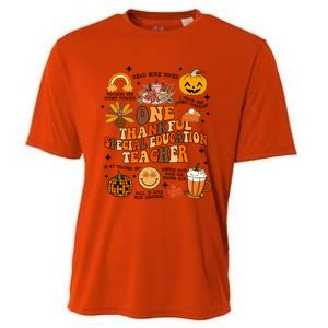 One Thankful Special Education Teacher Thanksgiving Fall Cooling Performance Crew T-Shirt