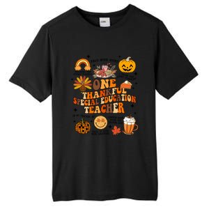 One Thankful Special Education Teacher Thanksgiving Fall Tall Fusion ChromaSoft Performance T-Shirt