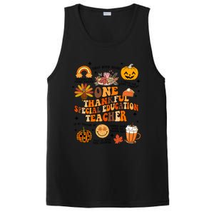 One Thankful Special Education Teacher Thanksgiving Fall PosiCharge Competitor Tank