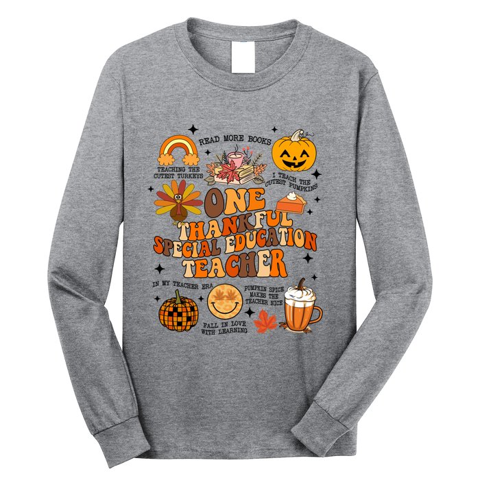 One Thankful Special Education Teacher Thanksgiving Fall Long Sleeve Shirt