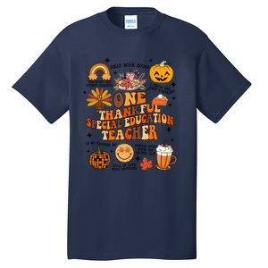 One Thankful Special Education Teacher Thanksgiving Fall Tall T-Shirt