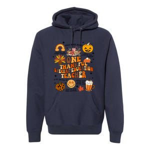 One Thankful Special Education Teacher Thanksgiving Fall Premium Hoodie