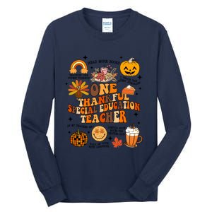 One Thankful Special Education Teacher Thanksgiving Fall Tall Long Sleeve T-Shirt